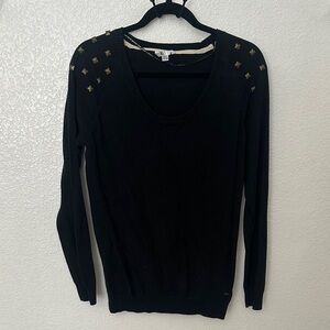 Black Sweater with Studded Shoulders